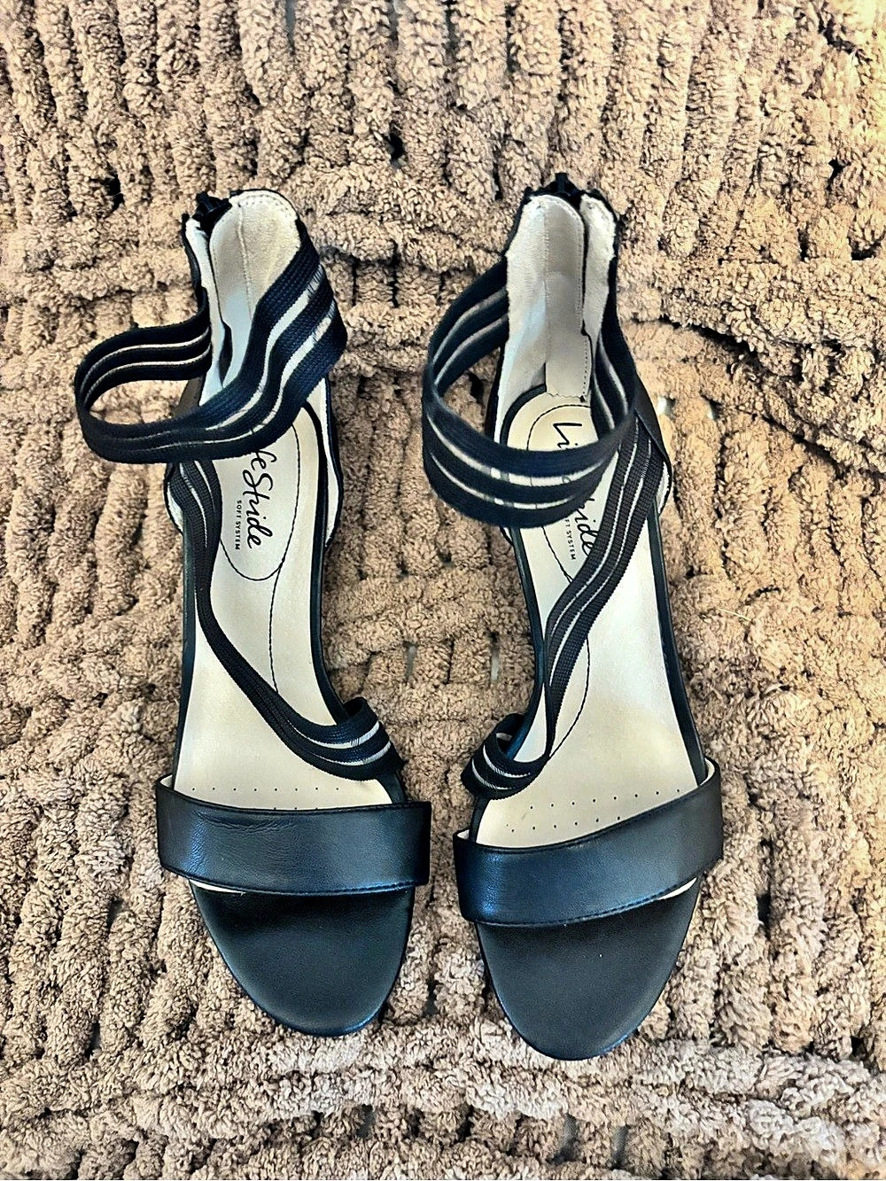 LifeStride Strappy Black Heels US 8M